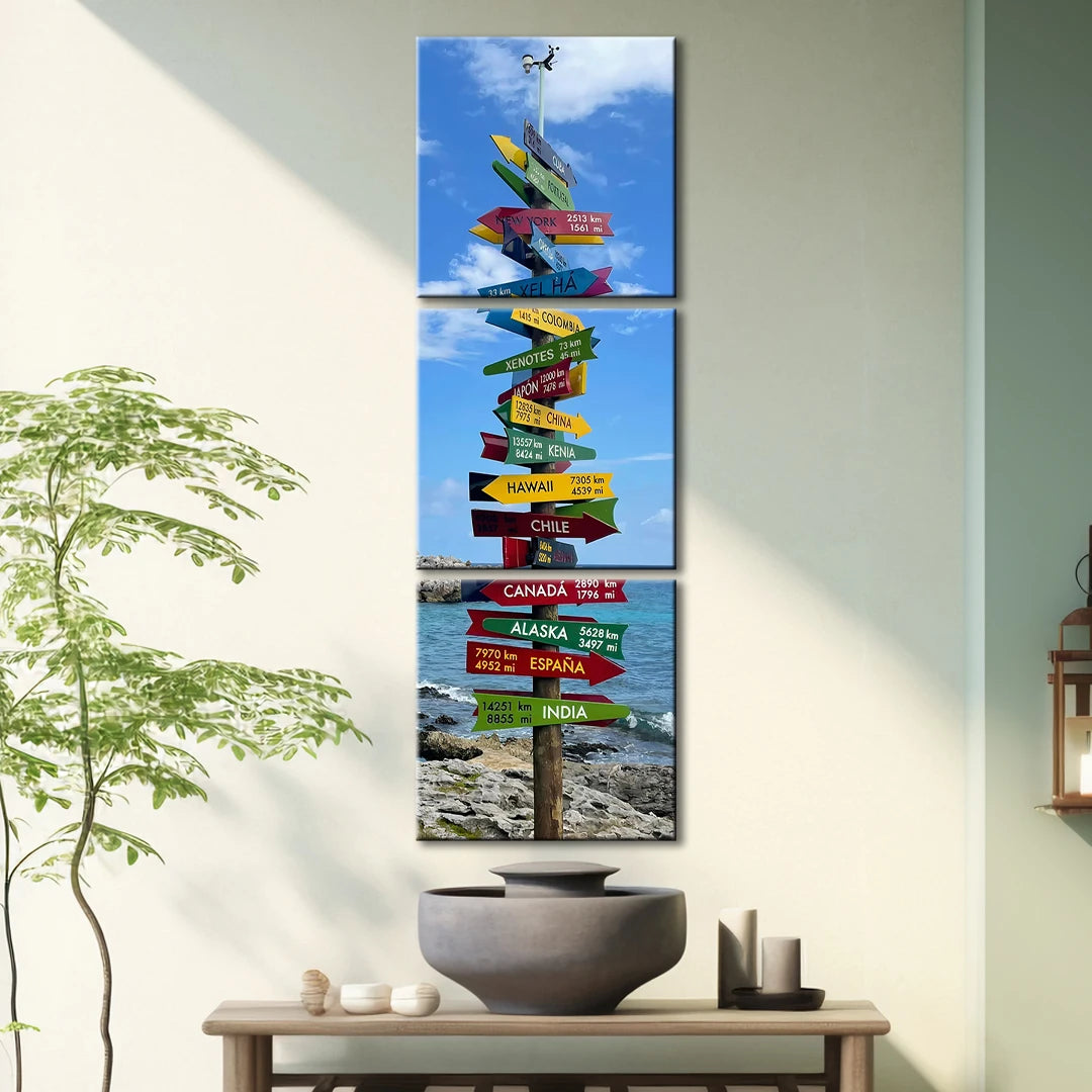 3 Piece Square Lengthway Split Canvas Prints