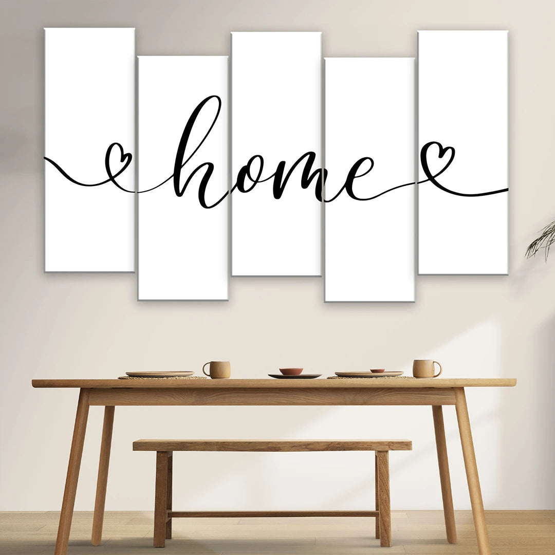 5 Piece Equal Size Staggered Canvas Wall Art