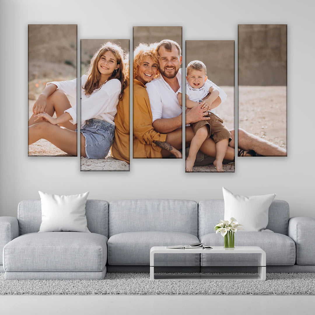 5 Piece Equal Size Staggered Canvas Wall Art