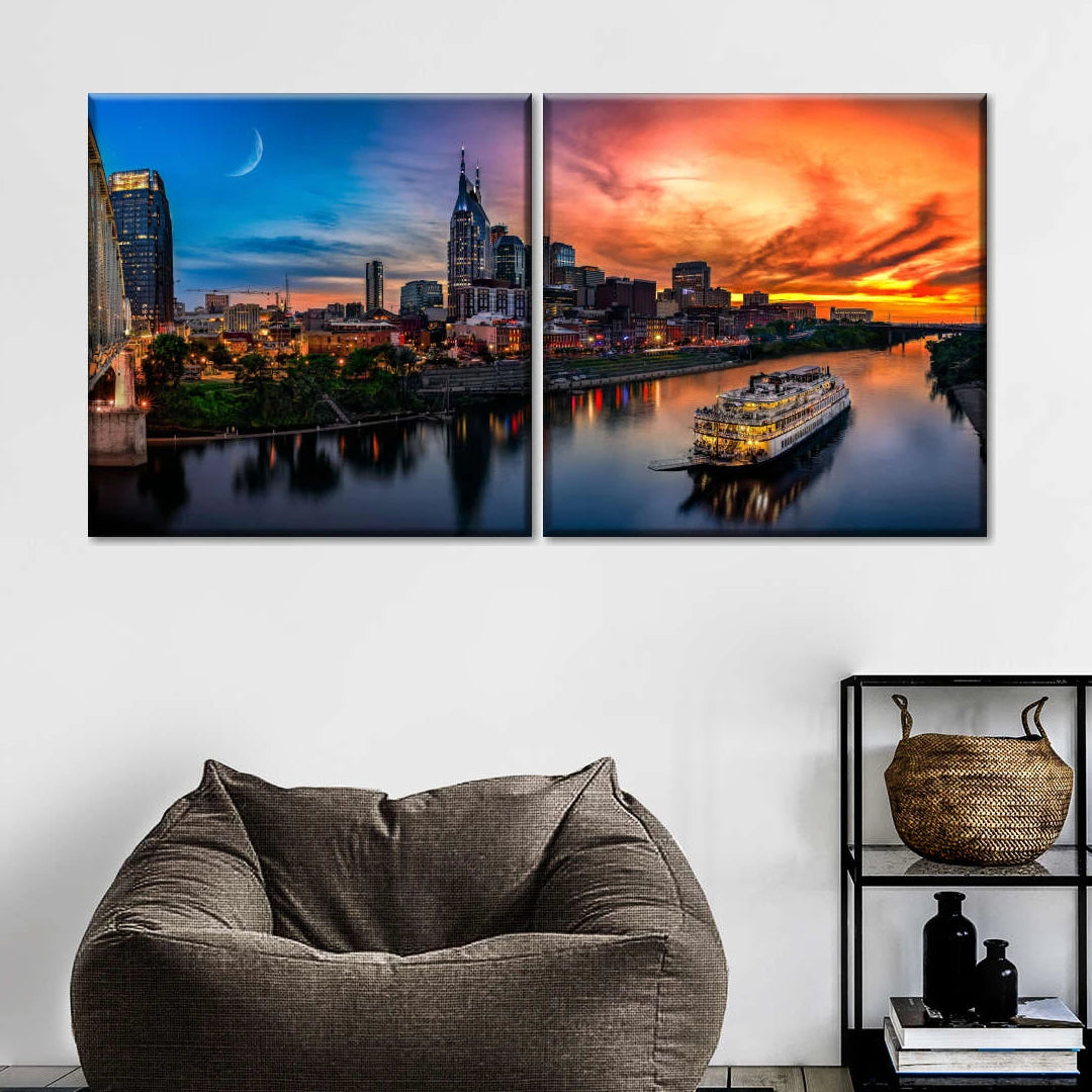 2 Piece Square Side by Side Split Canvas Prints