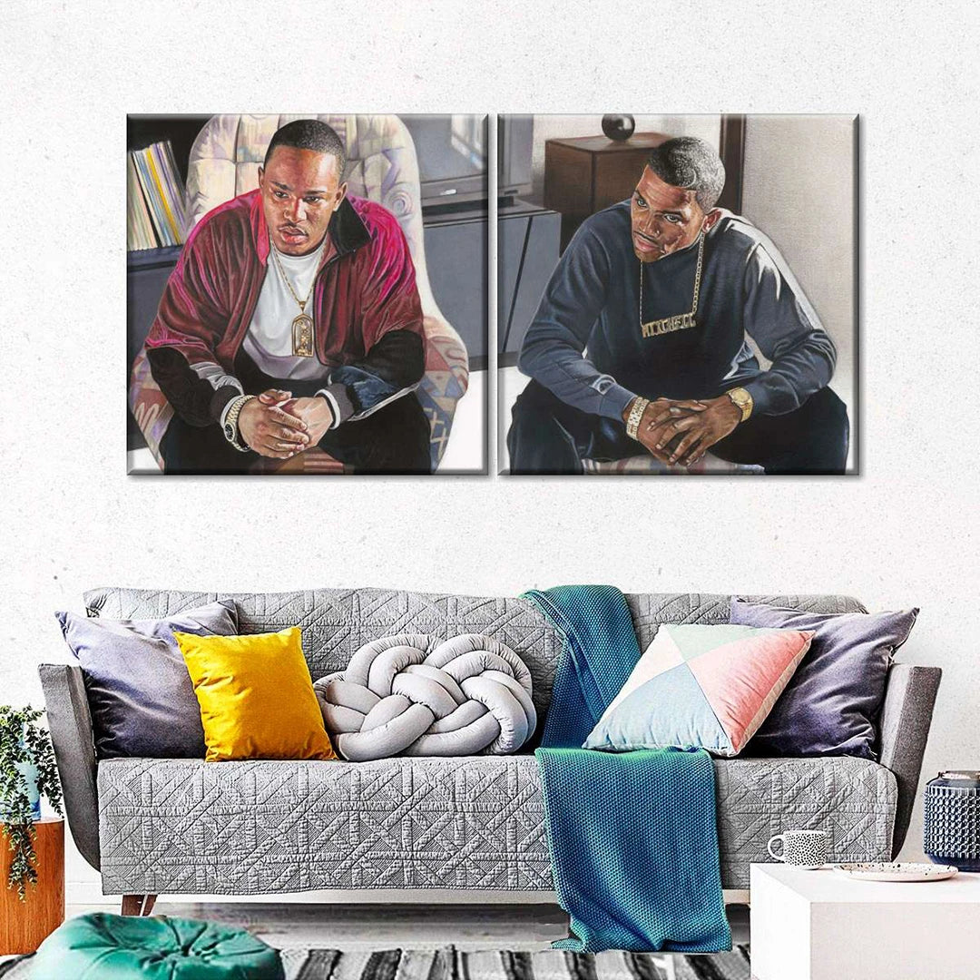 2 Piece Square Side by Side Split Canvas Prints