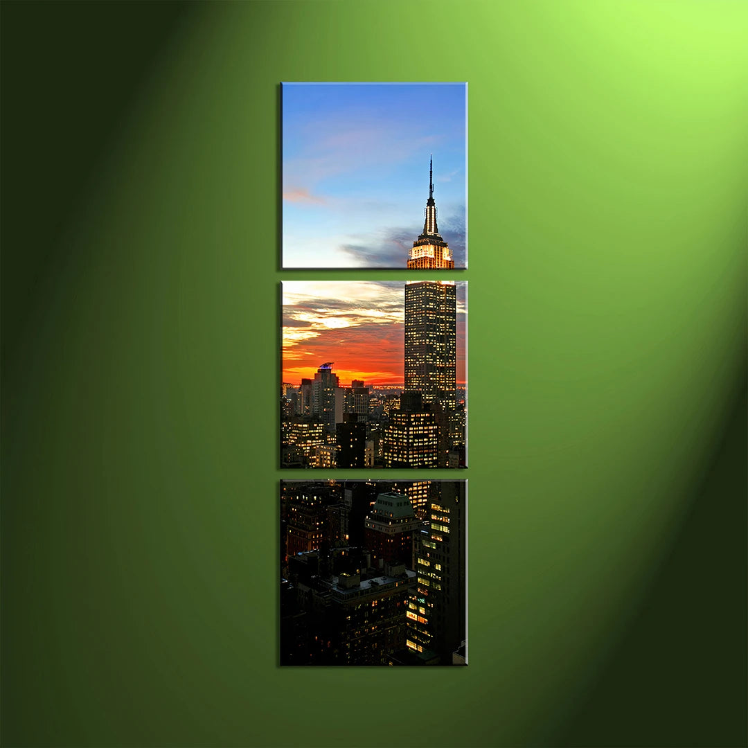 3 Piece Square Lengthway Split Canvas Prints