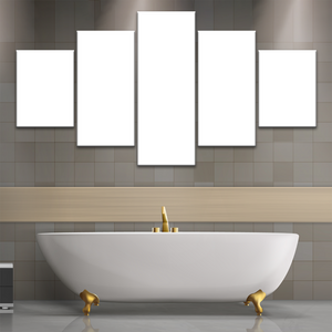 Photo Canvas Prints 5 Piece Bathroom Wall Art