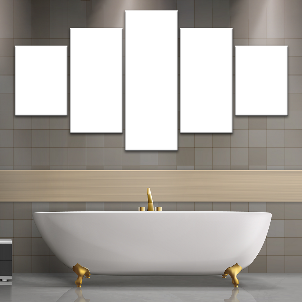 Photo Canvas Prints 5 Piece Bathroom Wall Art