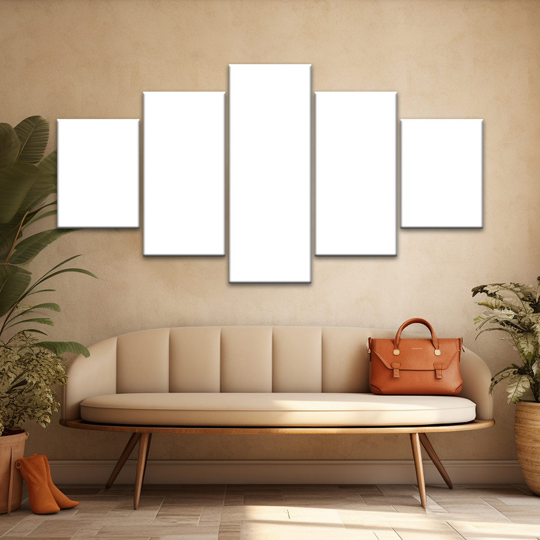 Custom Photo To 5 Piece Canvas Prints For Livingroom