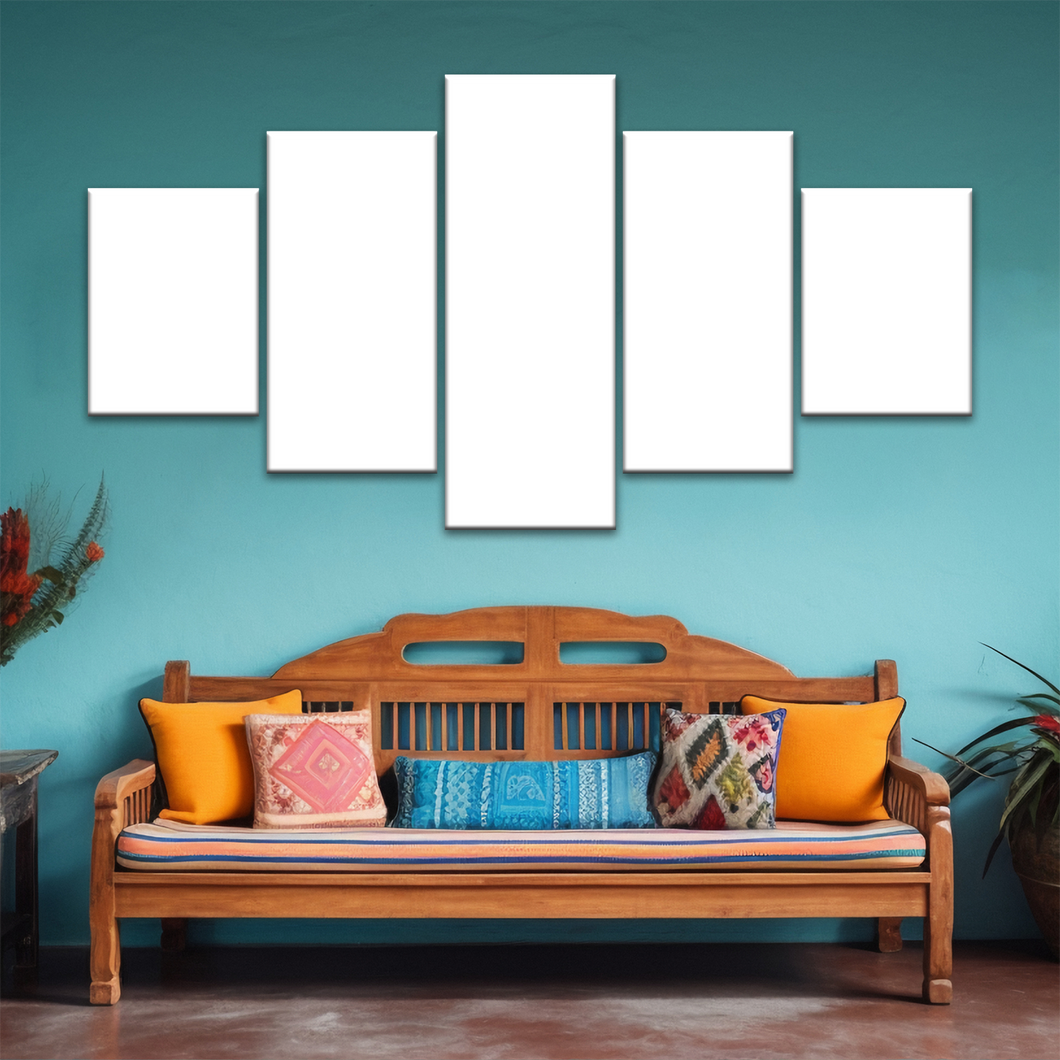 Own Photo To 5 Piece Canvas Prints For Livingroom